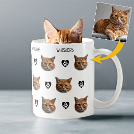 Personlig Cat Ansikte Photo Kaffemugg