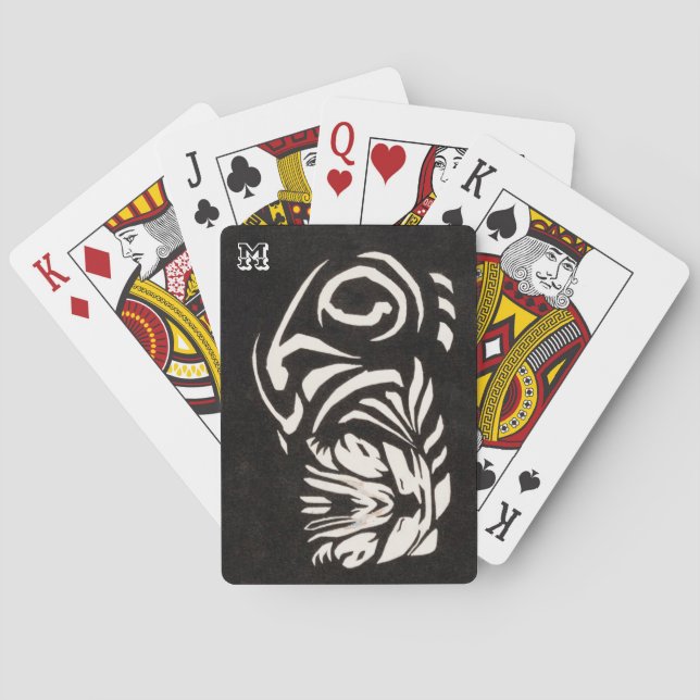 Personlig Cat Black and White Rand Casinokort (Baksidan)