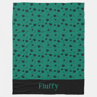 Personlig Cat Blanket Tassar Namn Forest Grönt Fleecefilt