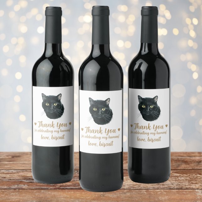Personlig Cat Bröllop Vinflaska Etikett (Skapare uppladdad)