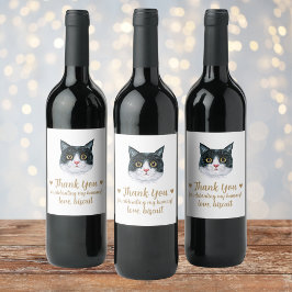 Personlig Cat Bröllop Vinflaska Etikett