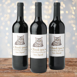 Personlig Cat Bröllop Vinflaska Etikett
