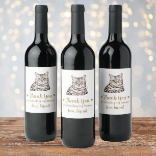Personlig Cat Bröllop Vinflaska Etikett