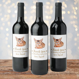 Personlig Cat Bröllop Vinflaska Etikett