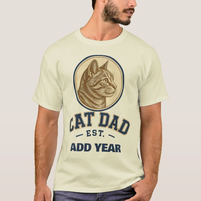 Personlig Cat Dad Varsity-tröja T Shirt (Framsida)