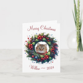 Personlig Cat God jul Greeting Card Kort