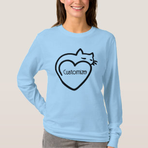 Personlig Cat Kärlek Black Logotyp T Shirt