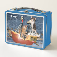 Personlig Cat/Kitten Pirater Metall Lunch Box