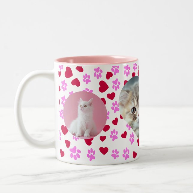 Personlig Cat Lover Coffee Mugg Anpassningsbar Pho (Vänster)