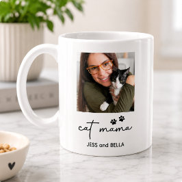 Personlig Cat Mama Foto & Husdjur Namn Minnessaker Kaffemugg