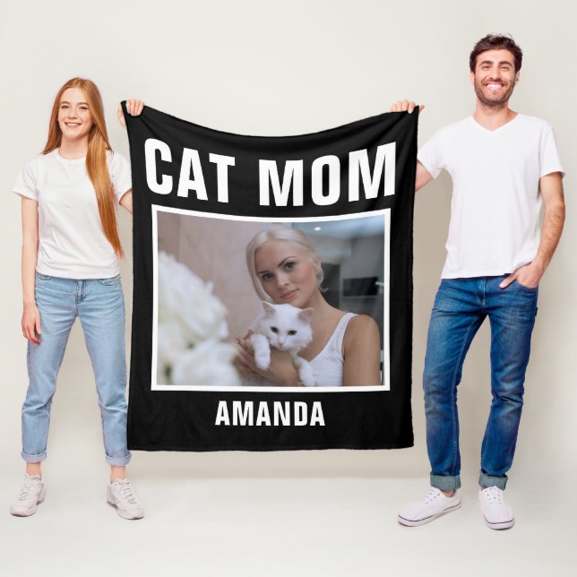 Personlig Cat Mamma Anpassningsbar Photo Fleecefilt (På plats)