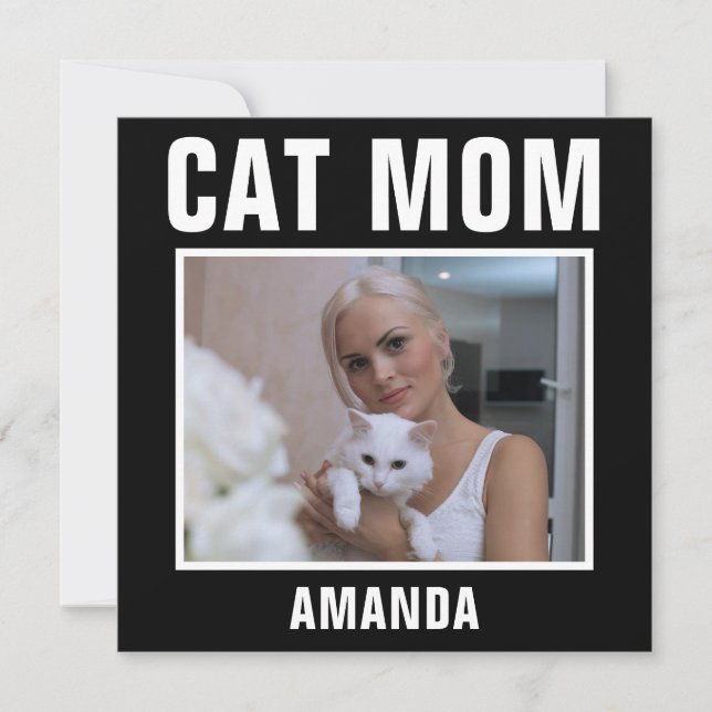Personlig Cat Mamma Anpassningsbar Photo Kort (Framsida)
