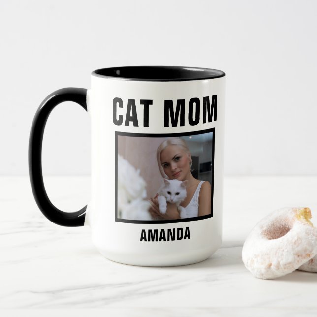 Personlig Cat Mamma Anpassningsbar Photo Mugg (Med munk)