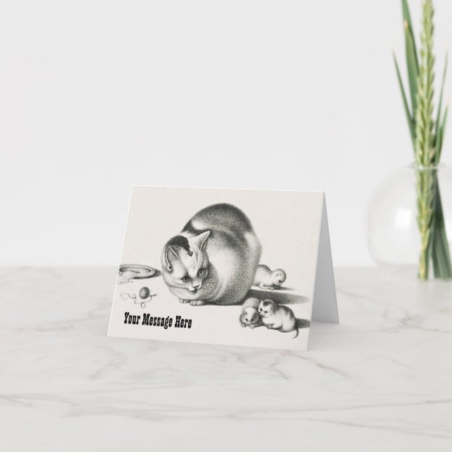 Personlig Cat Mamma - Baby Cats Gift Tack Kort (Framsida)