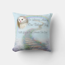 Personlig Cat Memorial Stairway till himlen Kudde