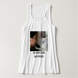 Personlig Cat Mom Familj Söt Foto Vit Linne Med Racerback