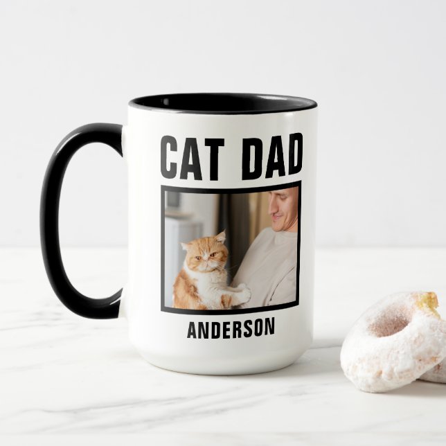 Personlig Cat Pappa Anpassningsbar Photo Mugg (Med munk)