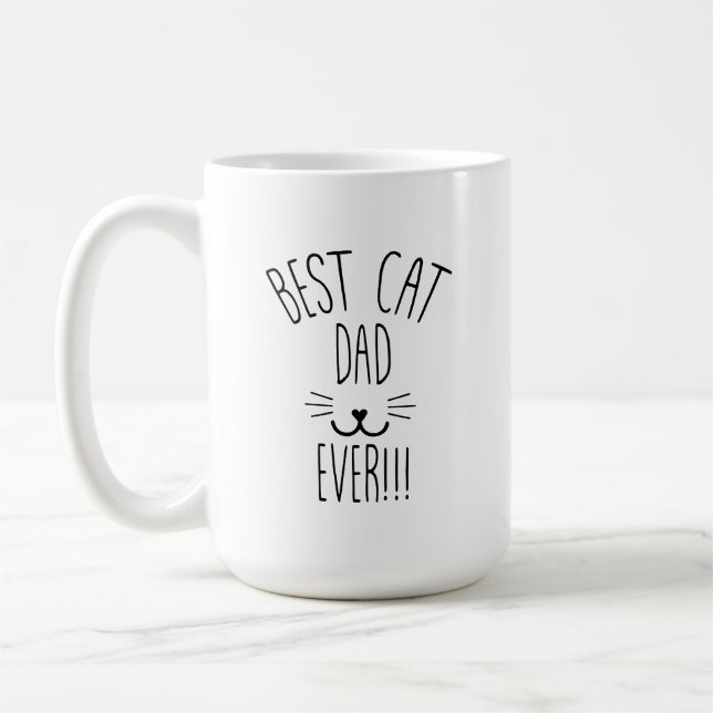 Personlig Cat Pappa Mugg, Cat Lover Gift,Best Cat Kaffemugg (Vänster)