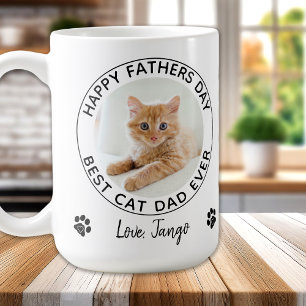 Personlig Cat Pappa Pet Photo Lycklig Fars dag Kaffemugg