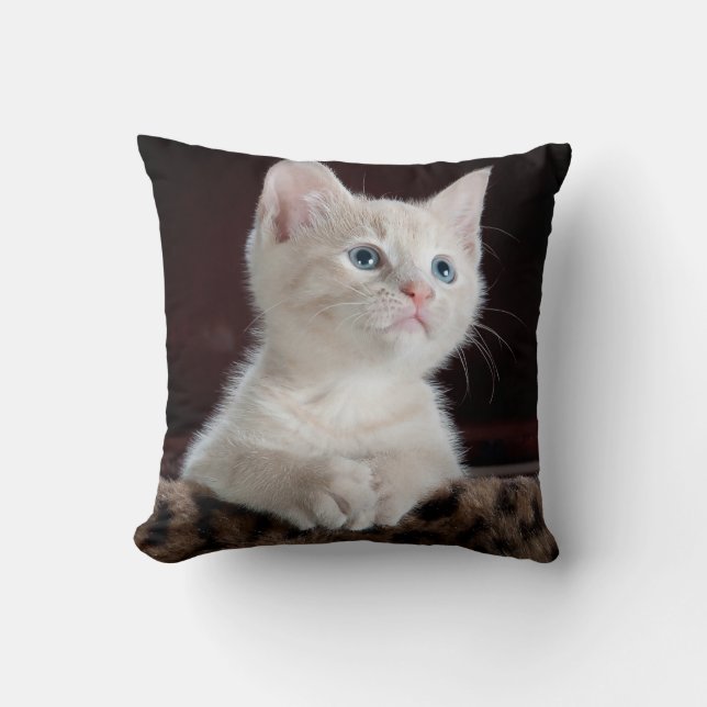 Personlig Cat Pet Photo Dubbla Side Kudde (Framsida)
