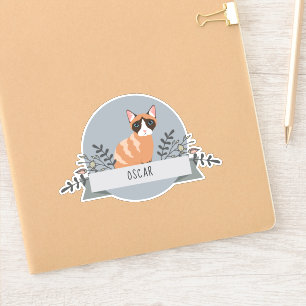 Personlig Cat Sticker Vinyl - Ditt kattens Namn Klistermärken