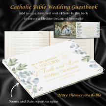 Personlig Catholik Bible Bröllop Guestbook