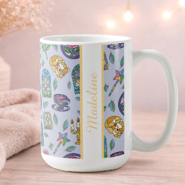 Personlig Cats Skönhet och odjuret Bok Tjej Kaffemugg