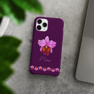 Personlig Cattleya Orchid Motif Print Fodral