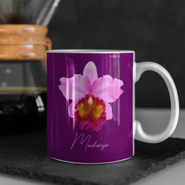 Personlig Cattleya Orchid Motif-utskrift Kaffemugg (Skapare uppladdad)