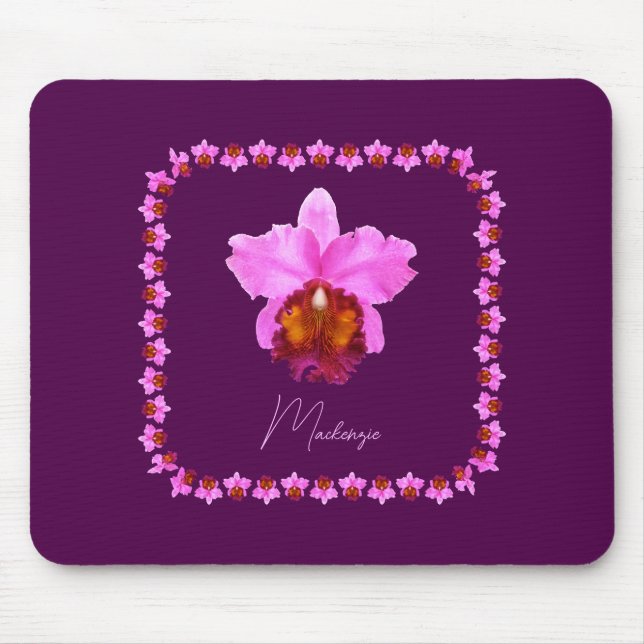 Personlig Cattleya Orchid Motif-utskrift Musmatta (Framsidan)