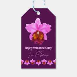 Personlig Cattleya Orchid Motif-utskrift Presentetikett