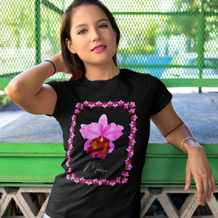 Personlig Cattleya Orchid Motif-utskrift T Shirt
