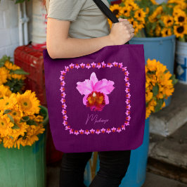 Personlig Cattleya Orchid Motif-utskrift Tygkasse