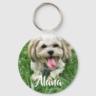 Personlig Cavachon Keychain Nyckelring