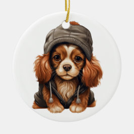 Personlig Cavalier Kung Charles Spain Hund Art Julgransprydnad Keramik