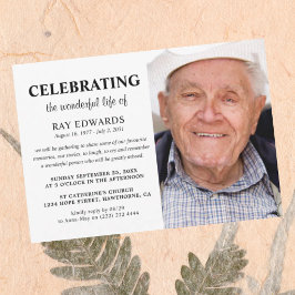 Personlig Celebration of Life Begravning Minnesstu Inbjudningar