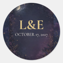 Personlig Celestial Gothic Bröllopspresent Sticker