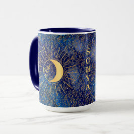 Personlig Celestial Sol och Måne 15 oz Mugg