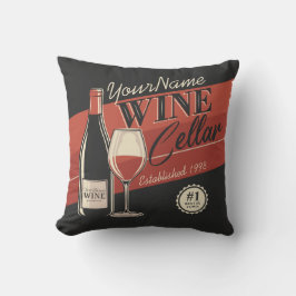 Personlig Cellar Flaska Tasting Room Pub Kudde