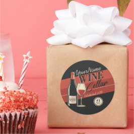 Personlig Cellar Flaska Tasting Room Pub Runt Klistermärke