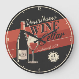 Personlig Cellar Flaska Tasting Room Pub Stor Klocka