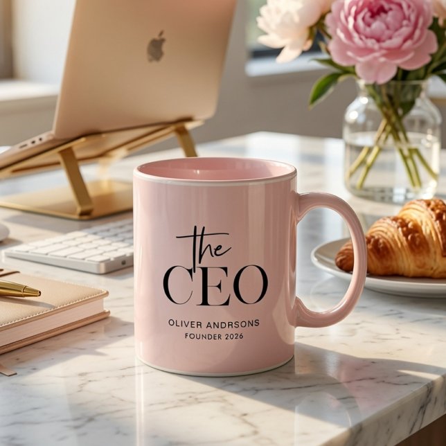Personlig CEO-kaffemugg | Anpassad chefsmugg för d Två-Tonad Mugg (Skapare uppladdad)