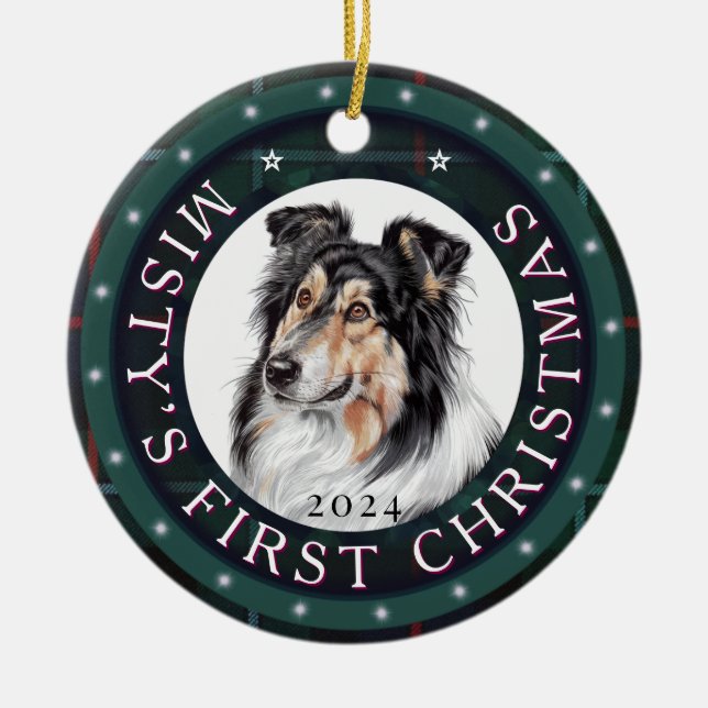 Personlig Ceramic Circle Pet Julafton Träd Ornamen Julgransprydnad Keramik (Framsidan)