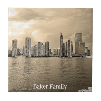 Personlig Ceramic Tile - Miami, Florida Kakelplatta