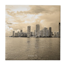 Personlig Ceramic Tile - Miami, Florida Kakelplatta