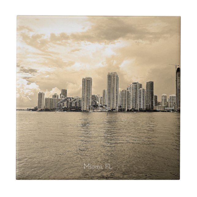 Personlig Ceramic Tile - Miami, Florida Kakelplatta (Framsidan)