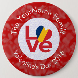 Personlig Chad Röda Kärlek Flagga Knapp