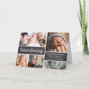 Personlig Chalk introducerar Baby Photo Collage Kort