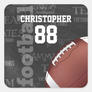 Personlig Chalkboard American Football Fyrkantigt Klistermärke