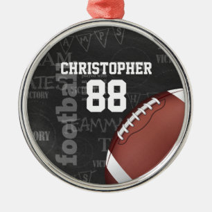 Personlig Chalkboard American Football Julgransprydnad Metall